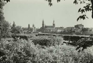 Dresden, Blick vom Garten des Japanischen Palais nach Südosten auf die Altstadt
