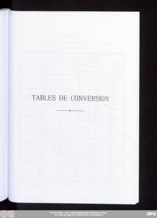 Tables De Conversion