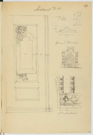 Marienkirche, Stralsund: Details (aus: Skizzen- und Fotoalbum 17)