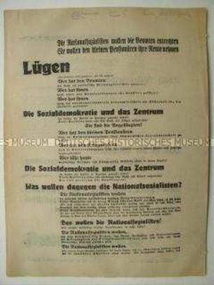 Wahlflugblatt der NSDAP zur Preußischen Landtagswahl 1932 mit spezieller Ausrichtung auf die Beamten