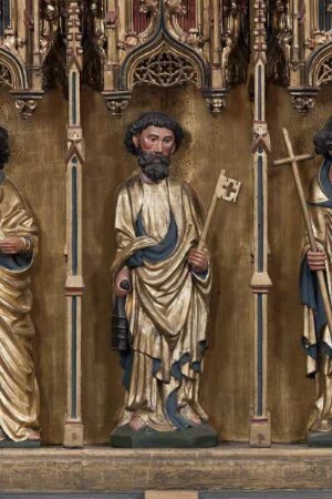 Hochaltar des Frankfurter Doms — Linker Flügel: Acht Heilige — Apostel Petrus