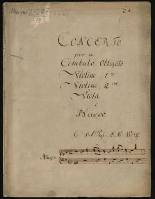 Konzerte; cemb, strings; G-Dur