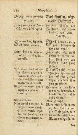 Dialogo quarantesimo quinto / Das fünf u. vierzigste Gespräch