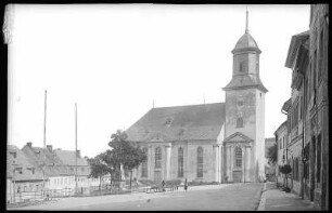 Grünhain. Markt mit Kirche
