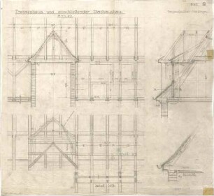 Fischer, Theodor; Nördlingen; Wohnhäuser Baugenossenschaft - Treppenhaus u. anschließender Dachausbau (Schnitte)