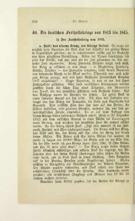 40. Die deutschen Freiheitskriege von 1813 bis 1815