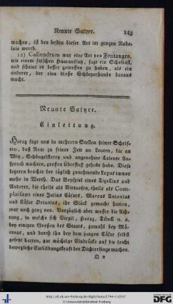 Neunte Satyre.