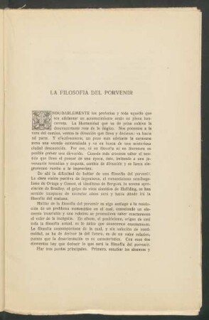 La filosofía del porvenir