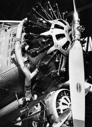Sternmotor eines Ford-Trimotor-Flugzeugs, Ford-Fabrik in Dearborn, Detroit