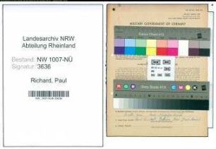 Entnazifizierung Paul Richard , geb. 20.02.1905 ()