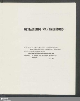 Gestaltende Wahrnehmung