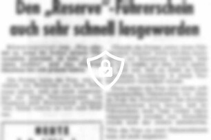 Den "Reserve"- Führerschein auch sehr schnell losgeworden