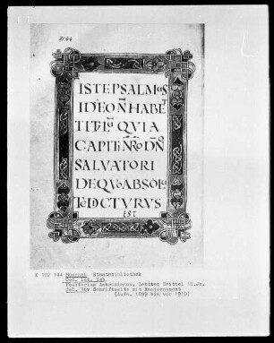Psalterium Ambrosianum — Textseite mit Kapitalen und Vollbordüre, Folio 181verso