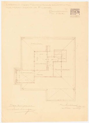 Landhaus Lange, Berlin-Lankwitz: Grundriss Dachgeschoss 1:50