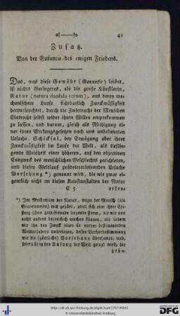 Zusatz. Von der Garantie des ewigen Friedens.