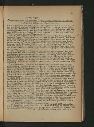 Erstes Kapitel: Allgemeines über die Deutsch-Israelitische Gemeinde in Hamburg (Jüdischer Religionsverband Hamburg)