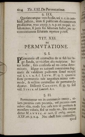 Tit. XXI. De Permutatione. - Tit. XXX. De Negotiorum Gestione.
