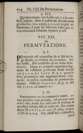 Tit. XXI. De Permutatione. - Tit. XXX. De Negotiorum Gestione.