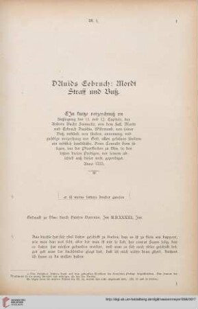 DAuids Eebruc: Mordt Straff und Buß