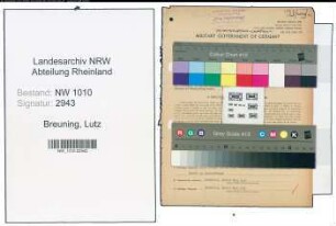 Entnazifizierung Lutz Breuning , geb. 29.08.1896 (Redakteur)