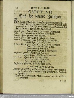 Caput VII. Das itzt lebende Züllichau