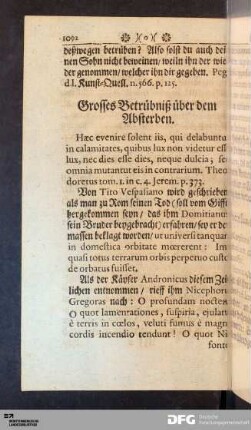 Grosses Betrübniß über dem Absterben.
