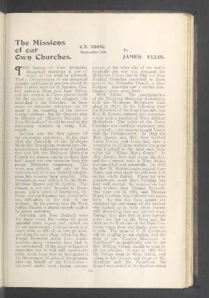 The missions of our own churches