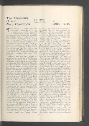 The missions of our own churches