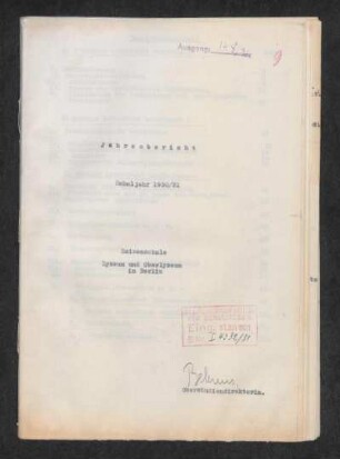 1930/31: Jahresbericht ... - 1930/31