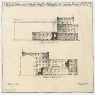 Wettbewerb Stadtsparkasse Bielefeld: 2 Ansichten 1:200