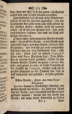 373-378, Achte Beicht-Form aus dem Pater Abraham. ...