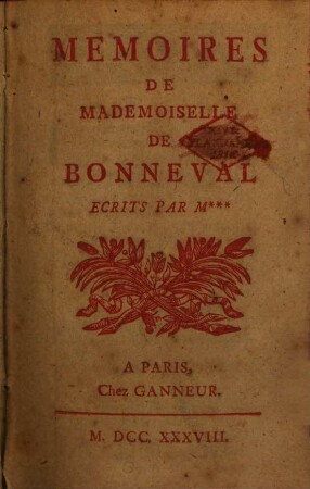 Memoires De Mademoiselle De Bonneval