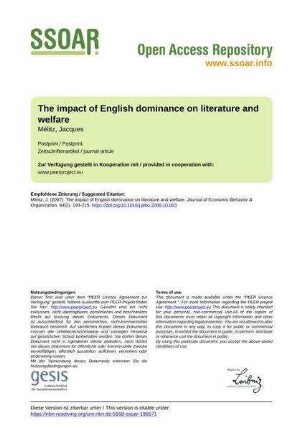 The impact of English dominance on literature and welfare