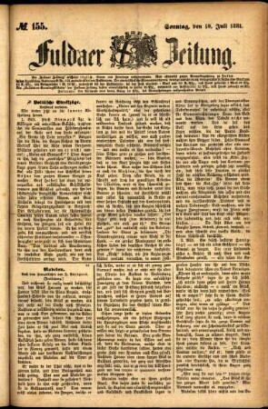 Ausgabe vom Sonntag, den 10. Juli 1881.