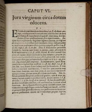 Caput VI. Iura virginum circa dotem edocens