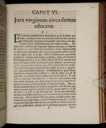 Caput VI. Iura virginum circa dotem edocens