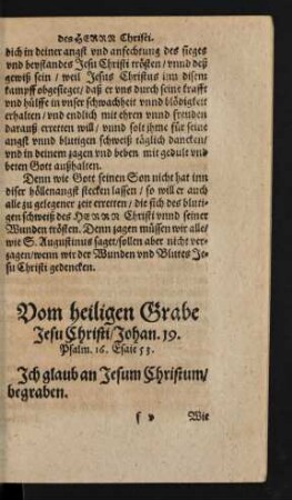 Vom heiligen Grabe Jesu Christi ...