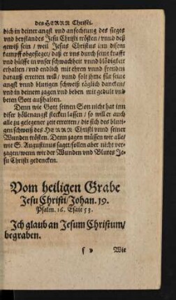 Vom heiligen Grabe Jesu Christi ...