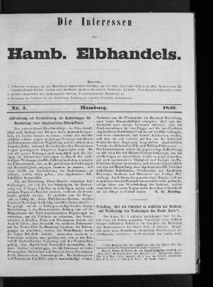 No. 5 Hamburg. 1856.