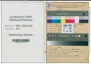 Entnazifizierung Heinrich Kasthoenig , geb. 08.07.1896 (Schuhmacher)