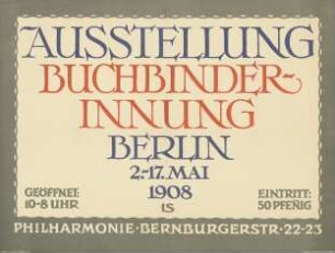 Ausstellung Buchbinderinnung 1908