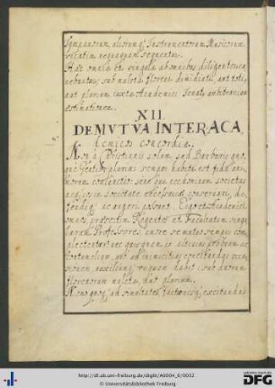 [fol. 13] De mutua academicorum concordia