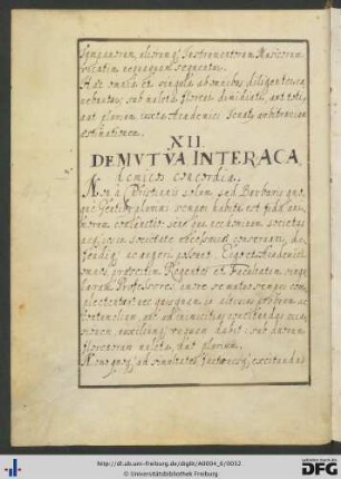 [fol. 13] De mutua academicorum concordia
