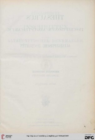 Band 3: Thesaurus inscriptionum Aegyptiacarum: altaegyptische Inschriften: Geographische Inschriften altaegyptischer Denkmaeler