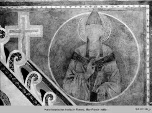 Chorausmalung : Rahmung des Papstthrons: Tondi mit heiligen Päpsten