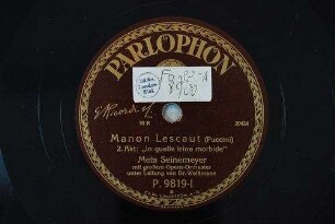 Manon Lescaut : 2. Akt: "In quelle trine morbide" / (Puccini)