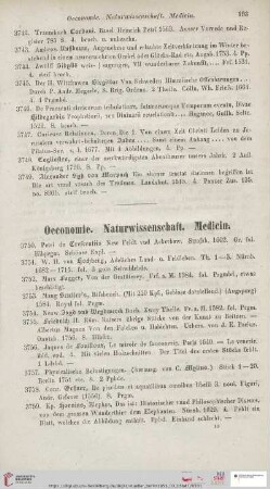 Oeconomie. Naturwissenschaft. Medicin (Nr. 3750 - 3801)