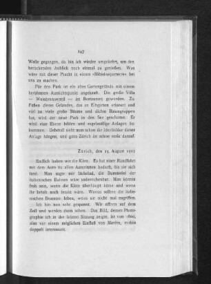 Zürich, den 23. August 1912