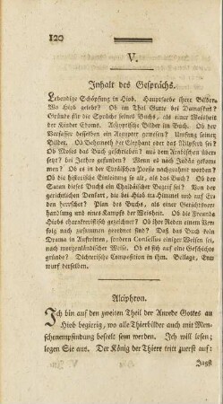Inhalt des Gesprächs.