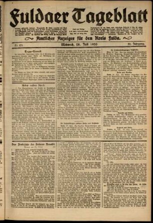 Ausgabe vom Mittwoch, den 28. Juli 1920.